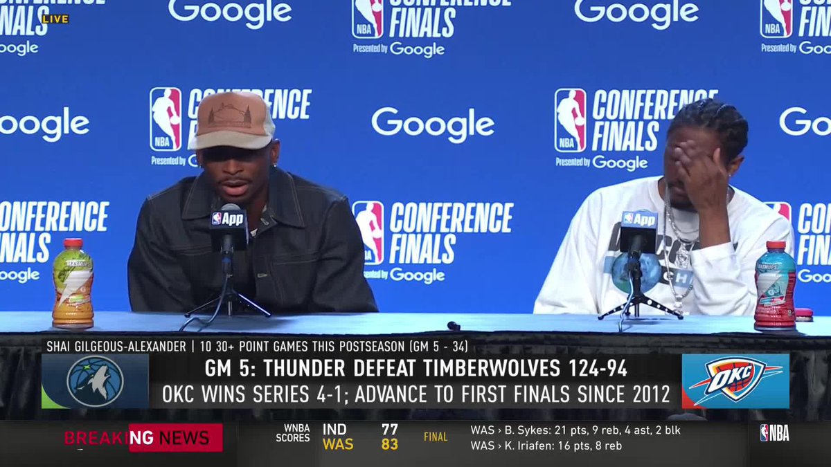 "I didn't want to go back to Minnesota... and I wanted the fans to be able to enjoy the moment with us." 🙌 SGA spoke on what motivated him personally in Game 5.