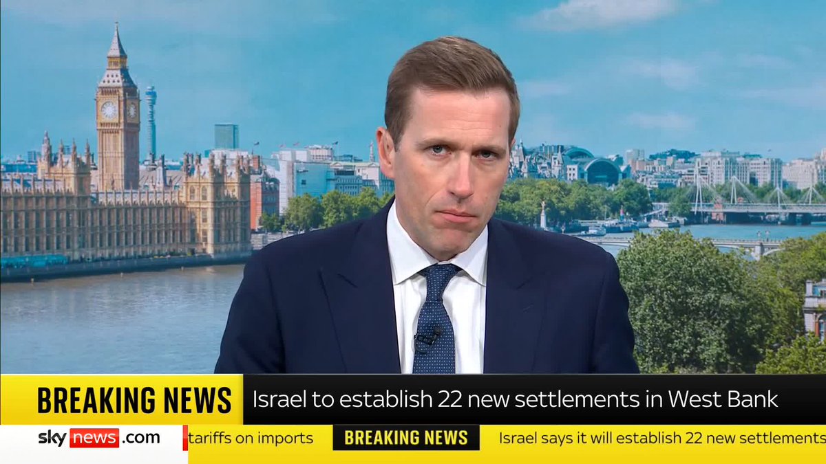 BREAKING: Israel says it will establish 22 new settlements in the West Bank 📺 Sky 501, Virgin 602, Freeview 233 and YouTube