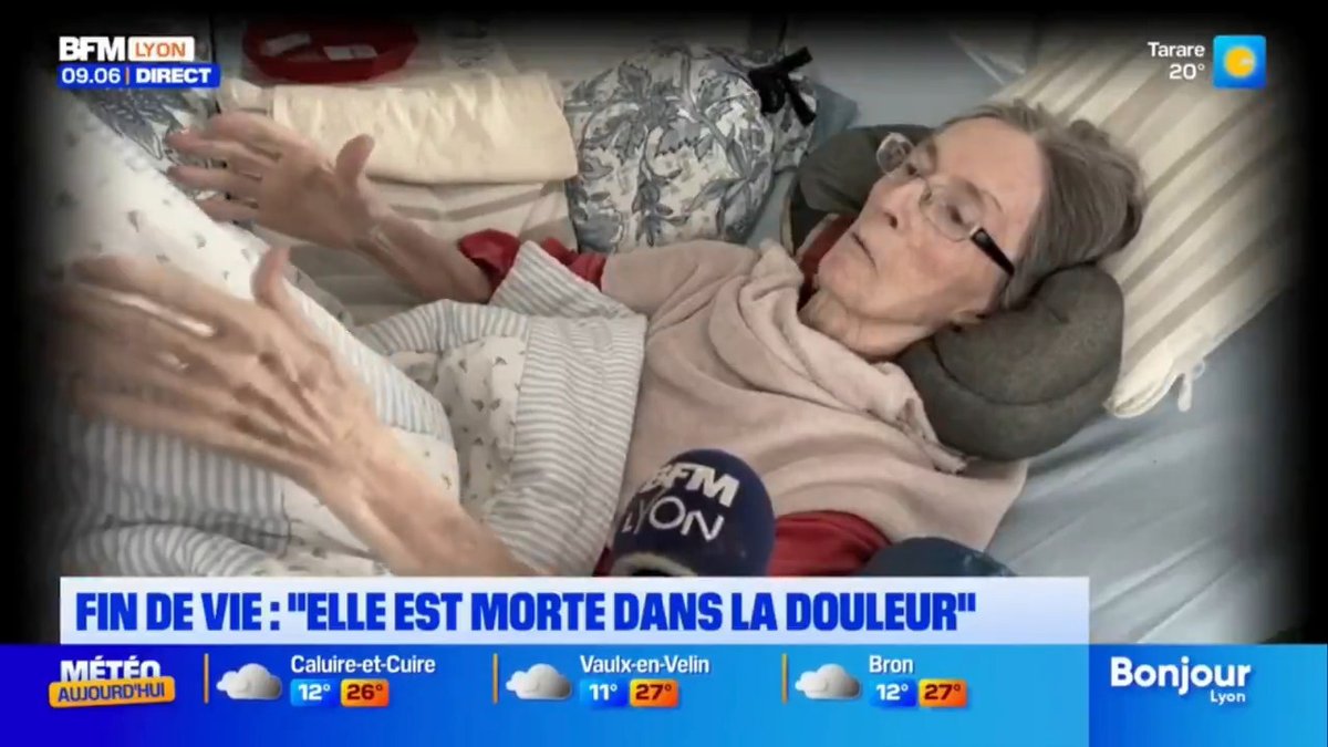 📺 "Elle est partie dans la douleur": la colère d'une Iséroise après la mort de sa mère qui réclamait l'aide à mourir. Loi #FindeVie : "Je voudrais qu'on s'aligne avec la Belgique et la Suisse." #Famille #Maladie