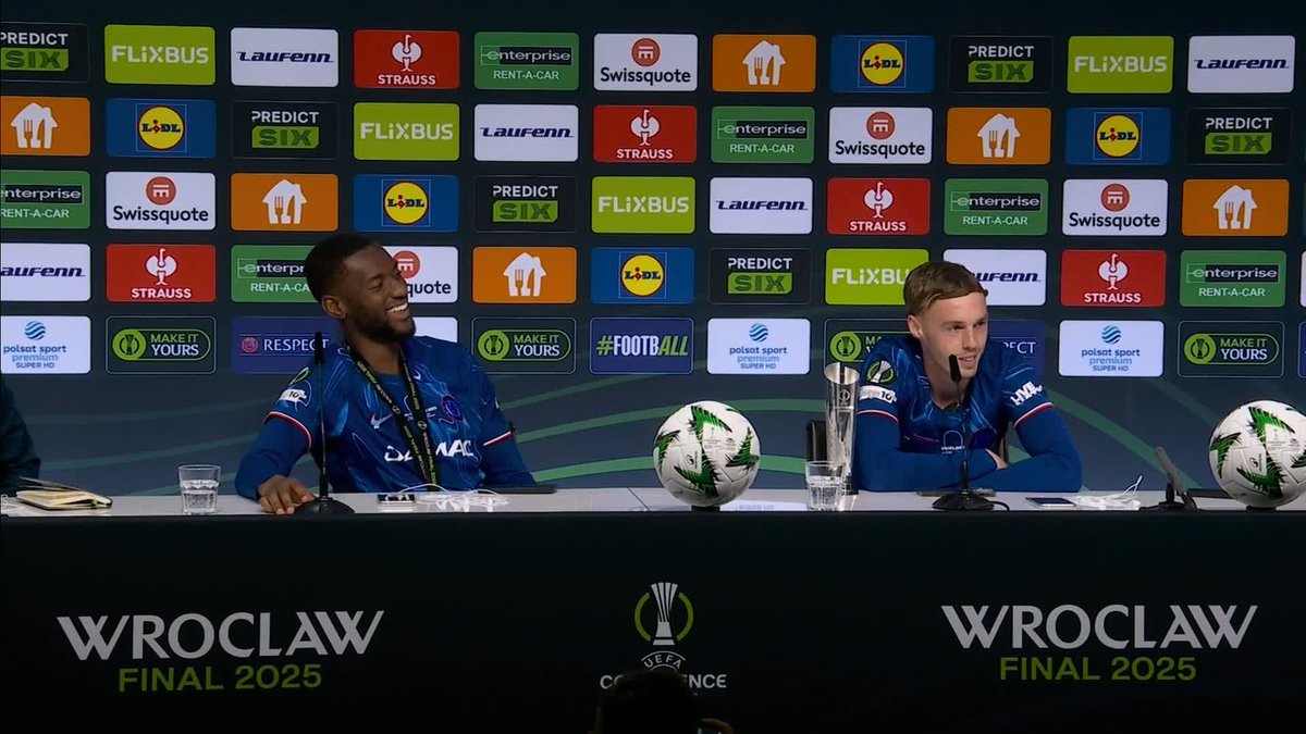 "Can I ask a question, who gives Player of the Tournament out for the competition? 🏆 "Can someone tell him Tosin wants it" Never change, Cole Palmer 🤣 [🎥UEFA2025 ]