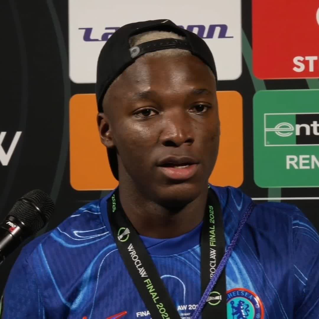 "It's the first of many, when I put this colour on I score goals ⚽ Moises Caicedo on winning his first trophy for Chelsea and scoring after dyeing his hair 🏆