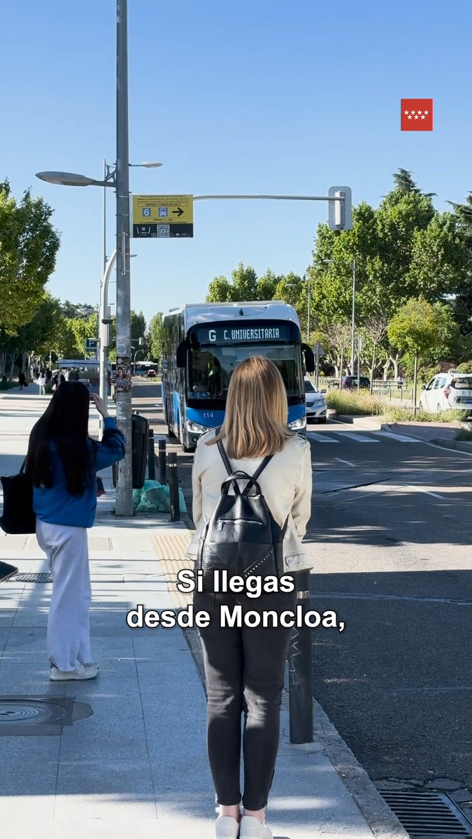 🚌 El autobús gratuito que cubrirá el tramo cortado de L6 a partir del 31/5 tendrá parada en Ciudad Universitaria. 📍 Si llegas desde Moncloa podrás bajarte delante del acceso de Metro, y si vas hacia Moncloa el autobús sale justo enfrente. #ObrasL6