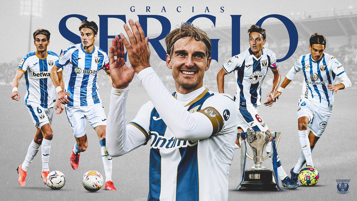 🤝 El C.D. Leganés y Sergio González separan sus caminos después de cinco temporadas. ¡Gracias por todo y mucha suerte, capitán! Siempre formarás parte de nuestra historia 🤍💙 #GraciasSergio