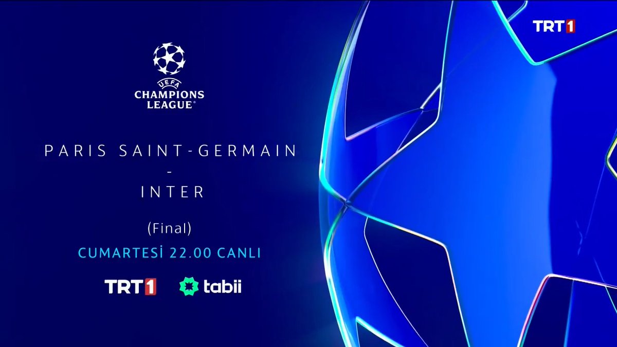 🤩 Büyük maraton sona eriyor, Şampiyonlar Ligi'nde takvimler finali gösteriyor! ⚔️ Birbirinden zorlu rakipleri aşarak finale gelen PSG ve Inter, Avrupa'nın en büyüğü olmak için sahaya çıkıyor. 🆚 PSG × Inter 📅 Cumartesi ⏱️ 22.00 🏟️ Allianz Arena 📺 tabii &amp; TRT 1