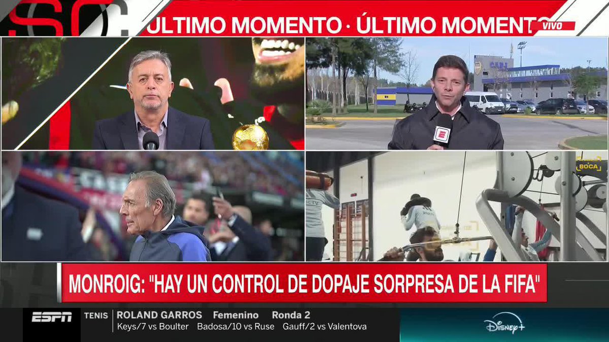 ATENCIÓN MUNDO BOCA: informa Diego Monroig en #SportsCenter, que en este momento, hay un control de dopaje sorpresa de la FIFA en el predio del Xeneize en Ezeiza. 📺 #DisneyPlus