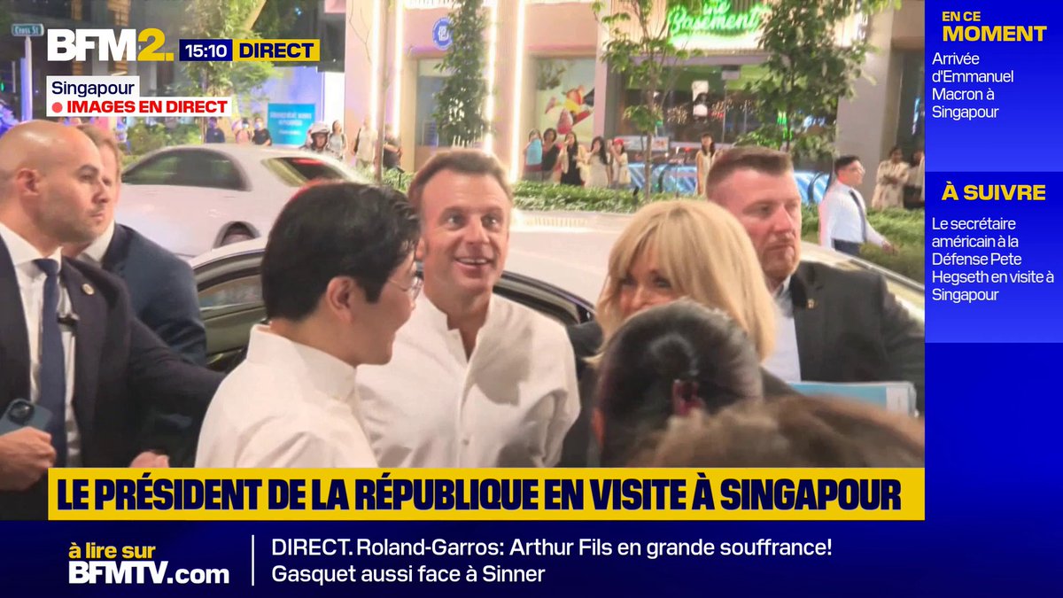 Emmanuel Macron en visite à Singapour, dans le cadre de sa tournée en Asie du sud-est #BFM2