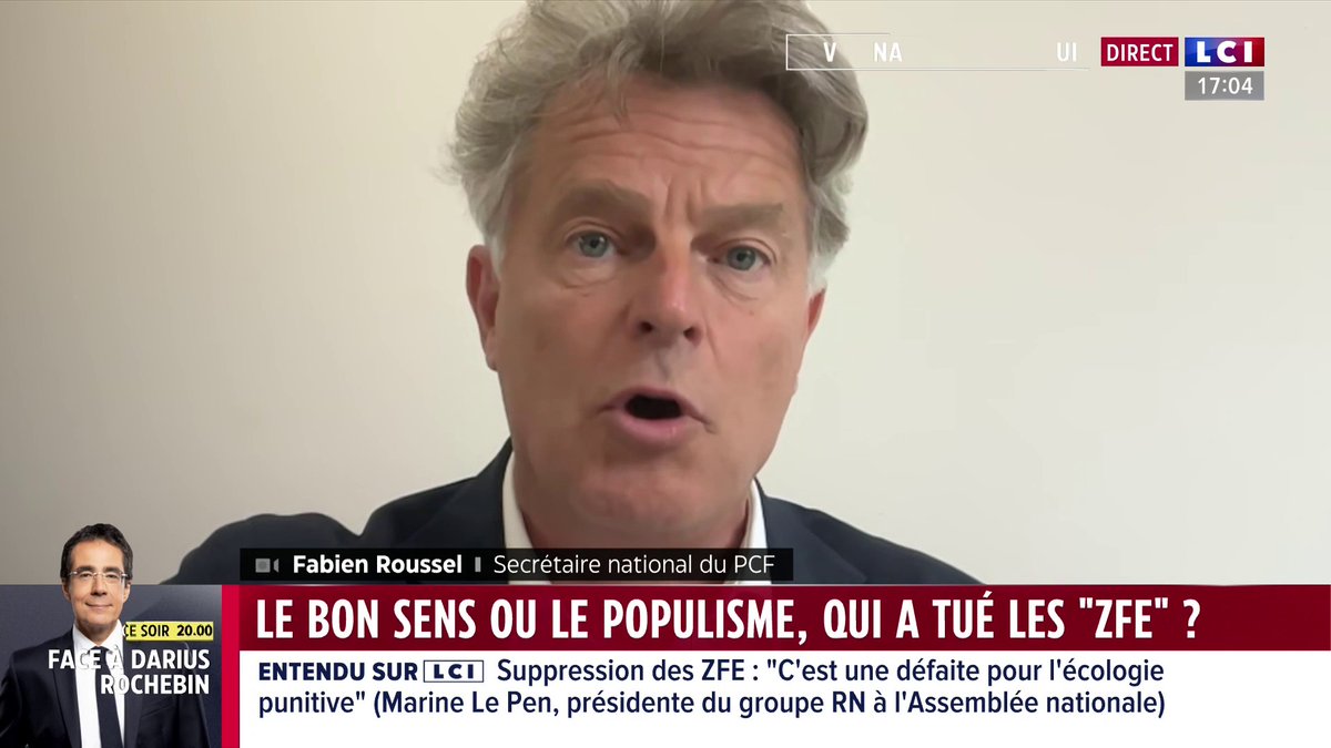 🔴 ZFE : "C'est une mesure qui sanctionne les catégories sociales populaires, les classes moyennes. Ce n'est pas comme ça qu'on lutte pour sauver le climat" affirme Fabien Roussel