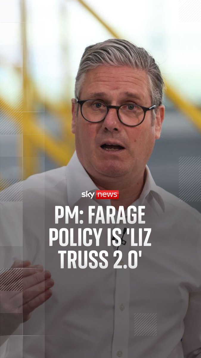 PM Sir Keir Starmer has given a speech to warn Britons of Nigel Farage's economic plans, which the government has compared to those of Liz Truss. Read more: