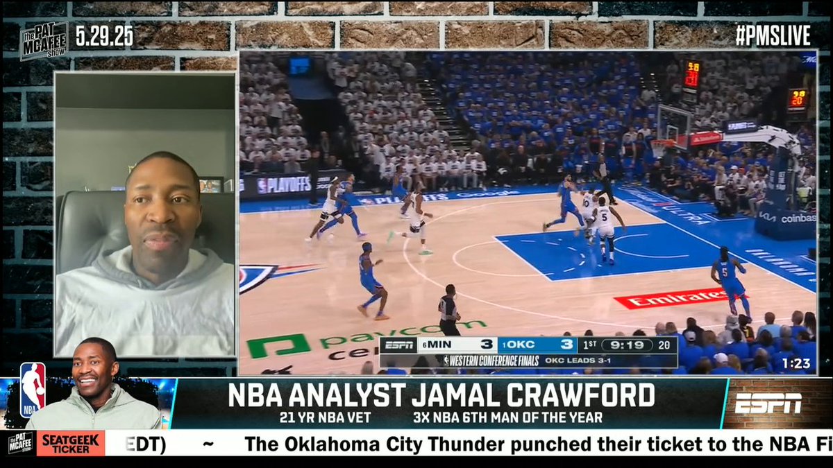 "They have the runway to do it. ... It's really unusual to see a younger team like this and a young coach kind of peaking at the right time." 🏁 Jamal Crawford on the Thunder's potential to win multiple NBA championships 👀