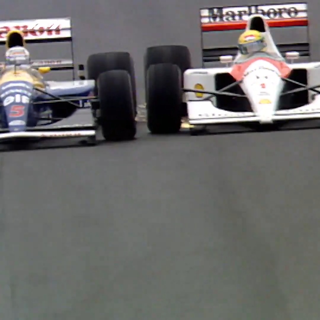 One of the most iconic wheel-to-wheel battles 👀 Nigel Mansell makes the move stick on Ayrton Senna in 1991 👌 #F1 #SpanishGP