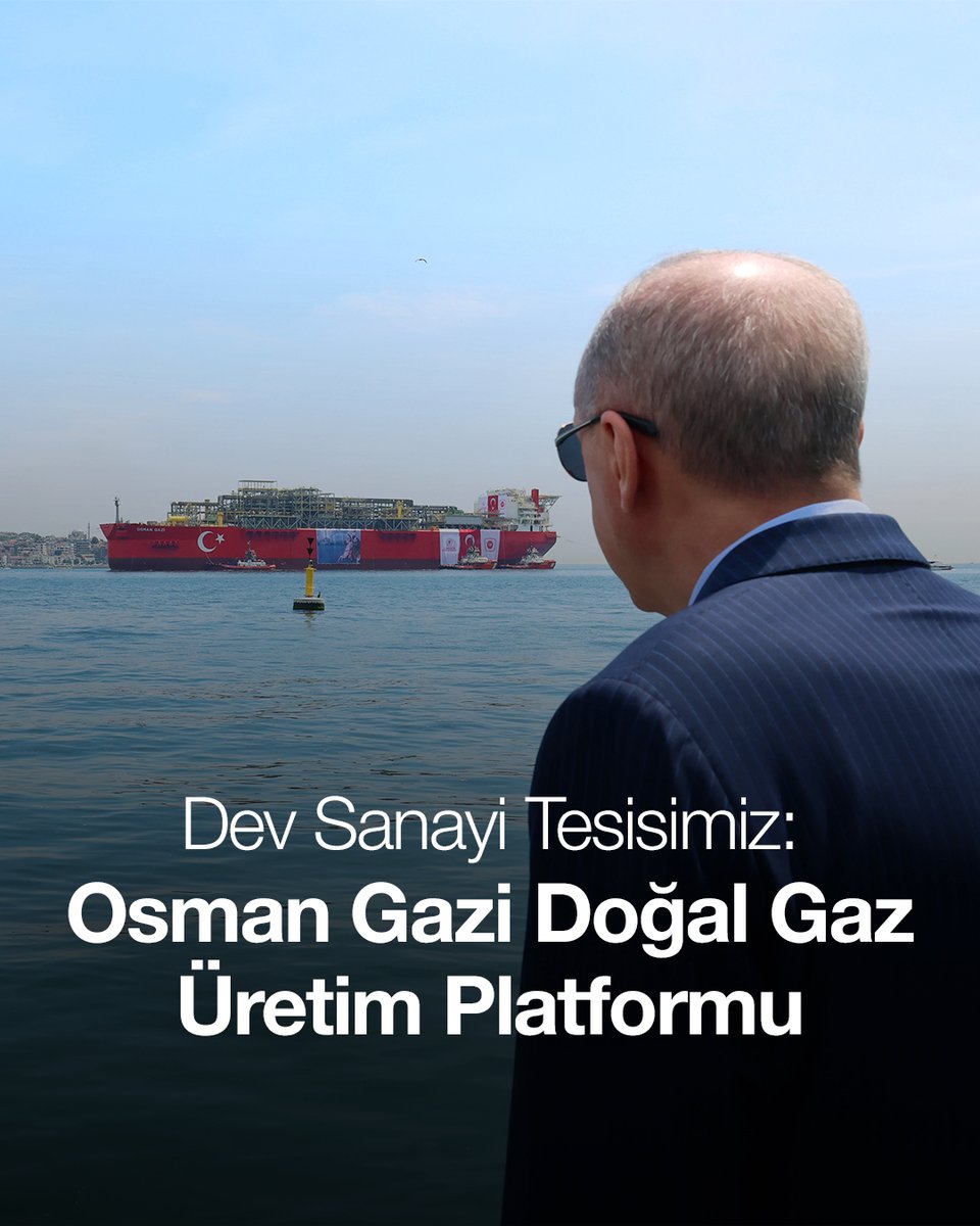 Uzunluk: 300 metre Genişlik: 56 metre Görev Yeri: Sakarya Gaz Sahası İstanbul’un Fethi’nin 572’nci yılında Karadeniz’e yolcu ettiğimiz Osman Gazi doğal gaz üretim platformumuz hayırlı uğurlu olsun! 🇹🇷