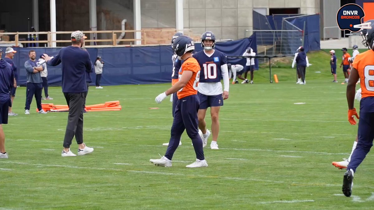 Most significant observation of the first day of Broncos OTAs: Bo Nix is doing significantly more coaching and teaching on the practice field with his teammates. Taking that next step.