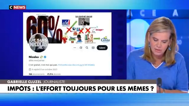📺 « Nicolas, c’est le dindon de la farce, la vache à lait, la fourmi auprès de laquelle la cigale vient mendier. L’expression a notamment été reprise par le député UDR Gérault Verny. » Gabrielle Cluzel sur Face à l’Info (CNEWS)