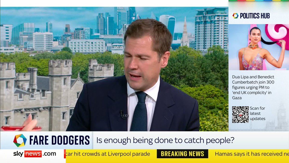'Sometimes you do have to get out of Westminster... and where you see things that are wrong try and shame the authorities into taking action.' Robert Jenrick explains why he posted a video of himself confronting Tube fare dodgers. #PoliticsHub