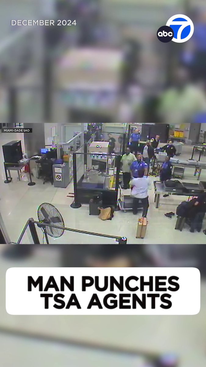 Wild: Newly released video shows the moment TSA agents were attacked at Miami International Airport.
