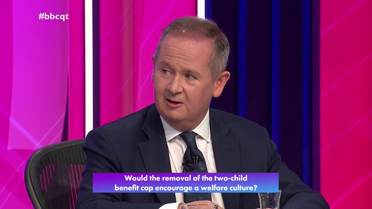 “Mums, dads, need to think about ‘how are we going to fund the cost of the children’... that’s a reasonable expectation” Conservative David Simmonds says the “best way” to reduce child poverty is “a good job”, and that it’s “not fair” for taxpayers to “bear the cost” #bbcqt