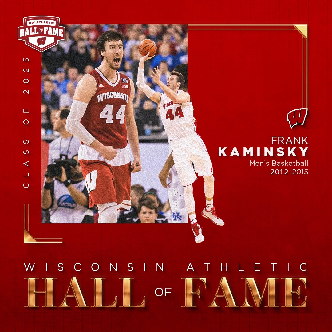 Another honor for Frank the Tank! #Badgers legend Frank Kaminsky III will take his spot in the Wisconsin Athletic Hall of Fame this fall! #OnWisconsin
