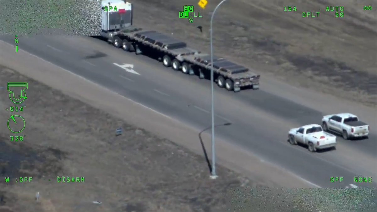 AIR1—Edmonton’s eye in the sky—assisted officers as they attempted to stop a white Dodge Ram. The vehicle fled at high speed, blowing multiple red lights and driving dangerously north of the city. RCMP joined EPS in pursuit as the driver showed no regard for other drivers on the road. Realizing he couldn’t outrun AIR1, the driver abandoned the vehicle in the middle of the road and took off running with his passenger. Officers were close behind and quickly moved in to arrest both suspects. It was later determined that the Dodge Ram was stolen and seen in multiple break & enter complaints around the city. The 39-year-old driver and 36-year-old passenger face multiple charges.