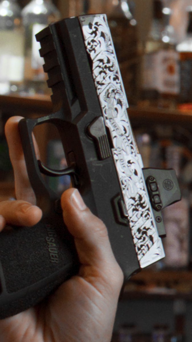 Go Under the Gun with SIG INK. A series of custom slides by some of today’s most legendary tattoo artists. Intricately engraved with state-of-the-art technology, these limited-edition slides were exclusively designed by famous tattooists ranging from Ink Master competitors to highly sought-after artists around the country. First release coming tomorrow.