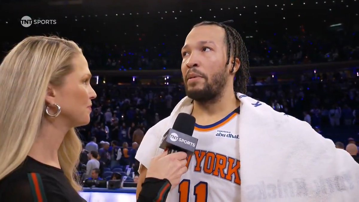 "Give them a lot of credit for the way they played, but we played Knicks basketball tonight." 😤 Jalen Brunson caught up with Allie LaForce after they win and survive in Game 5 🗣️