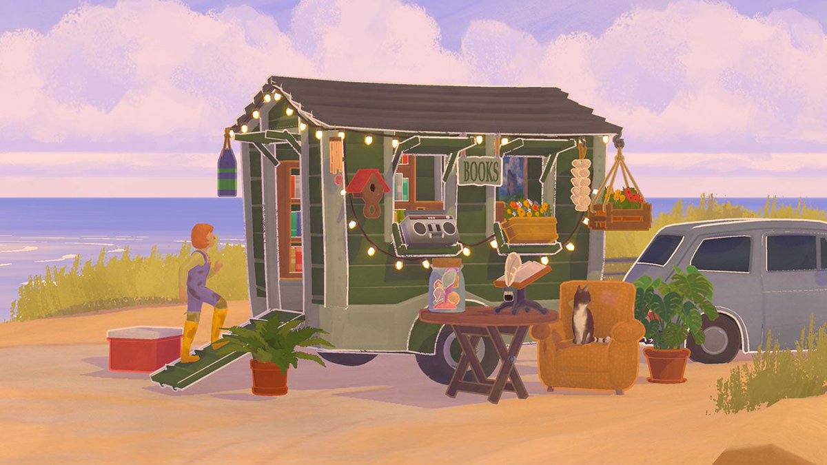 In the new cozy sim Tiny Bookshop, you'll run a small seaside secondhand bookshop in a town full of stories. Launching August 7! 📖