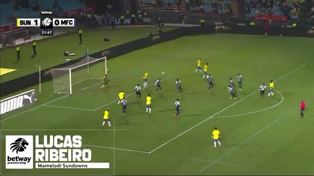𝐆𝐨𝐚𝐥 𝐨𝐟 𝐭𝐡𝐞 𝐌𝐨𝐧𝐭𝐡 🏆 Lucas Ribeiro’s expertly taken free-kick for Mamelodi Sundowns FC against Magesi is the May Goal of the Month in the #BetwayPrem