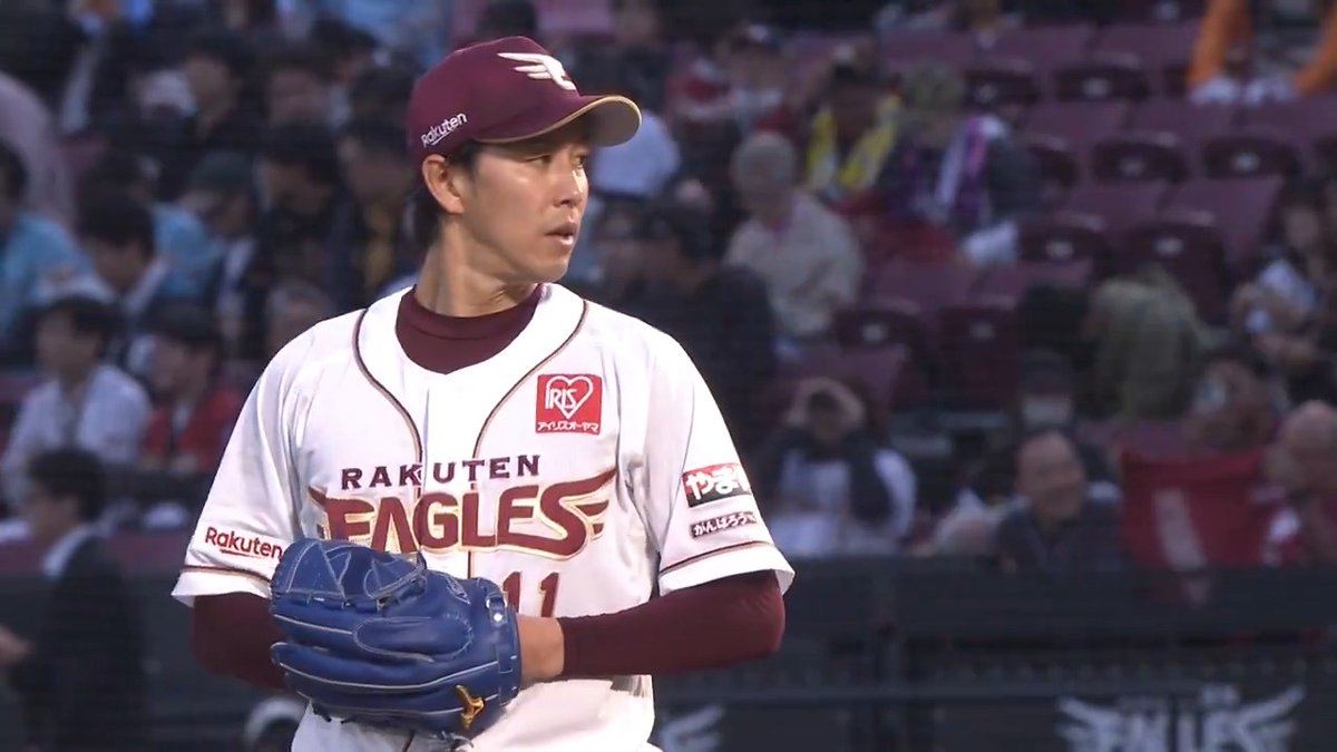 【1回表終了：E 0-0 H】 先発 #岸孝之 選手の立ち上がり。 ランナーを背負うも落ち着いて抑え、無失点で初回を終えます！ #RakutenEagles #キ！