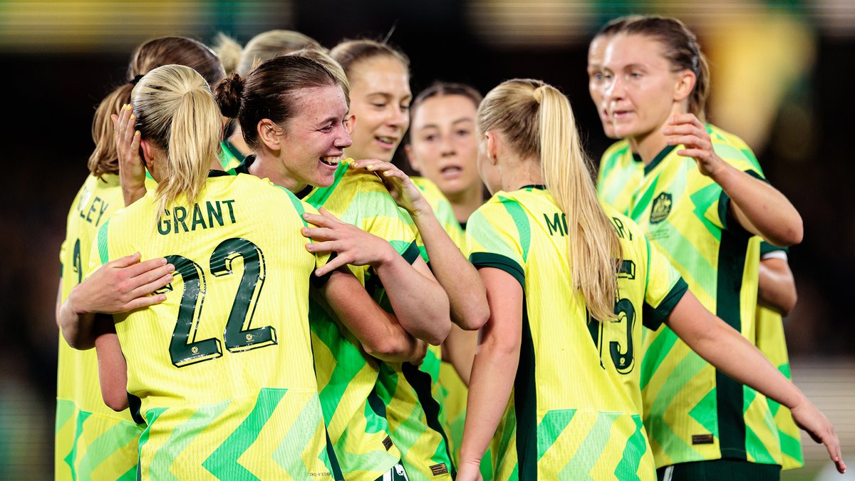 A dream debut goal for Kahli Johnson 🎯 And at 21, she's just getting started 📈 🎥 10 Football #AUSvARG #Matildas #VisitMelbourne #VisitVictoria