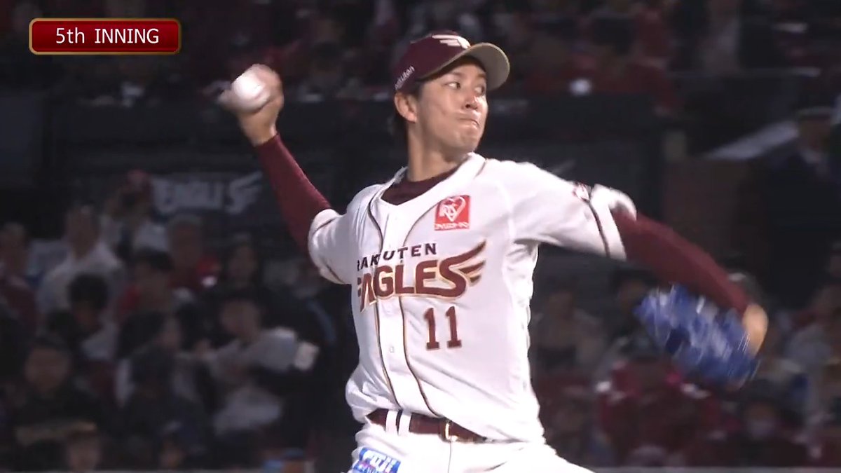 【5回表終了：E 1-1 H】 #岸孝之 5回を投げ切り1失点の粘投。 ここから味方の反撃を待ちます！ #RakutenEagles #キ！