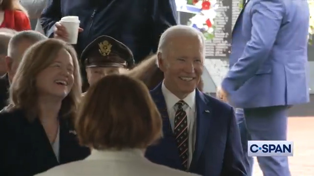 Former President Biden arrives at Memorial Day Event in New Castle, DE.