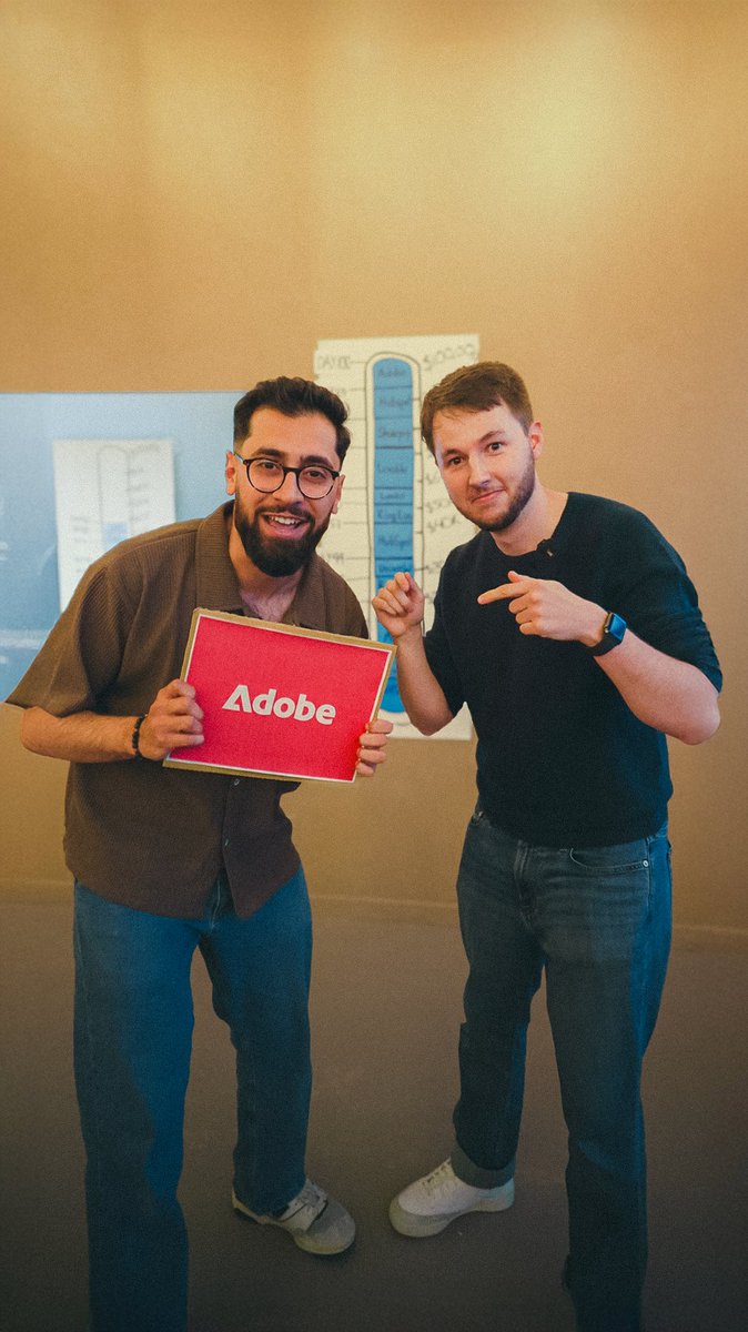 We just signed Adobe as our final client, pushing us past $100,000 on DAY 100! To everyone who’s supported us, THANK YOU. This challenge hasn’t just changed the trajectory of Jollyfish, but the trajectory of our lives. And this is just the beginning. 👀🎣