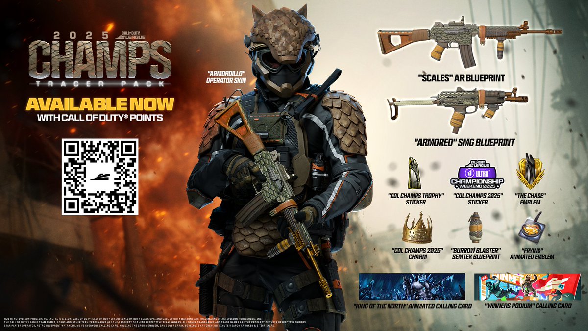 Champions are built different. 💪 Gear up with the 2025 Champs Pack — now live in the Call of Duty Store. 🏆