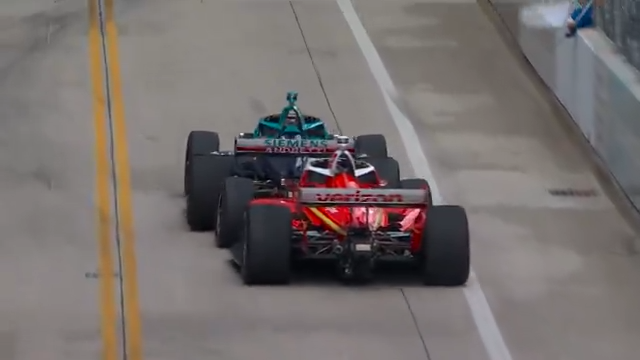 Another look - and listen - to what happened between Will Power and Kyle Kirkwood during #DetroitGP practice.