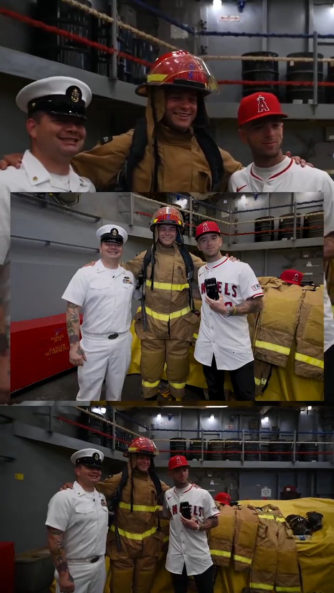 "You're right. That's not bad... that's terrible." 😂 Watch the full video of Logan O'Hoppe &amp; Zach Neto's Fleet Week visit at