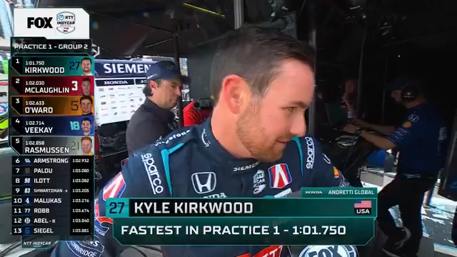 "I'm not upset. I don't care. We're P1." Kyle Kirkwood's thoughts on what happened with Will Power during #DetroitGP practice.