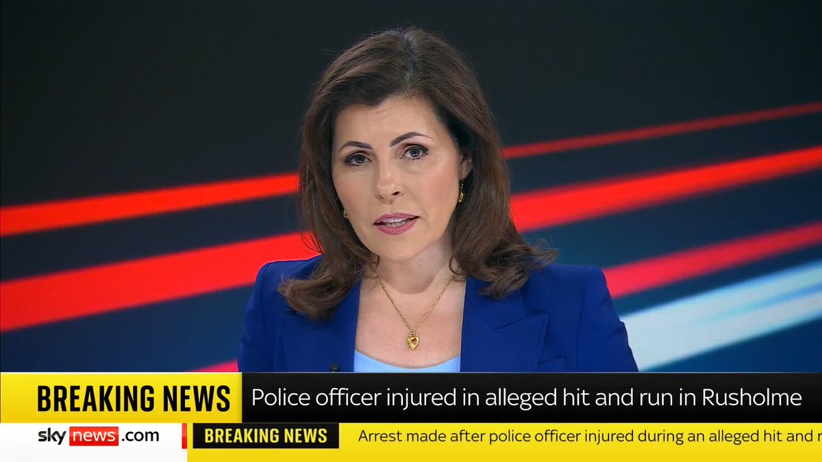 BREAKING: A 41-year-old man has been arrested after a police officer was injured in an alleged hit and run in Rusholme, Greater Manchester. 📺 Sky 501, Virgin 602, Freeview 233 and YouTube