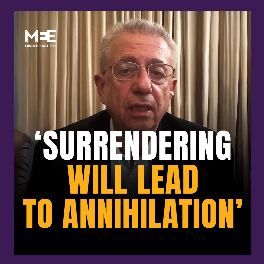 When asked if Hamas should “raise the white flag” during an Al Jazeera interview, Palestinian politician Mustafa Barghouti dismissed the notion and stressed that Palestinians have “never raised the white flag for anyone” despite “struggling for freedom for 77 years”.