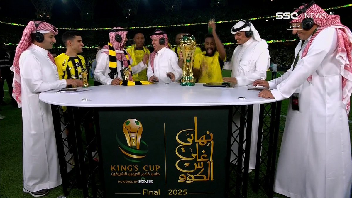 أبطال الدوري والكأس يداهمون استديو SSC الميداني🟡🏆 #كأس_خادم_الحرمين_الشريفين #الاتحاد_القادسية | #SSC