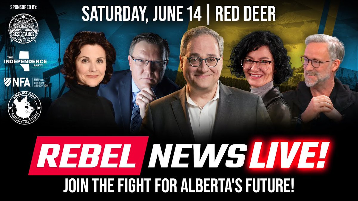 Don't miss out! Rebel News LIVE! is coming to Red Deer, Alberta! Join Rebel News publisher Ezra Levant 🍁🚛 and many other special guests for a day of fearless discussion on the future of Alberta and more.