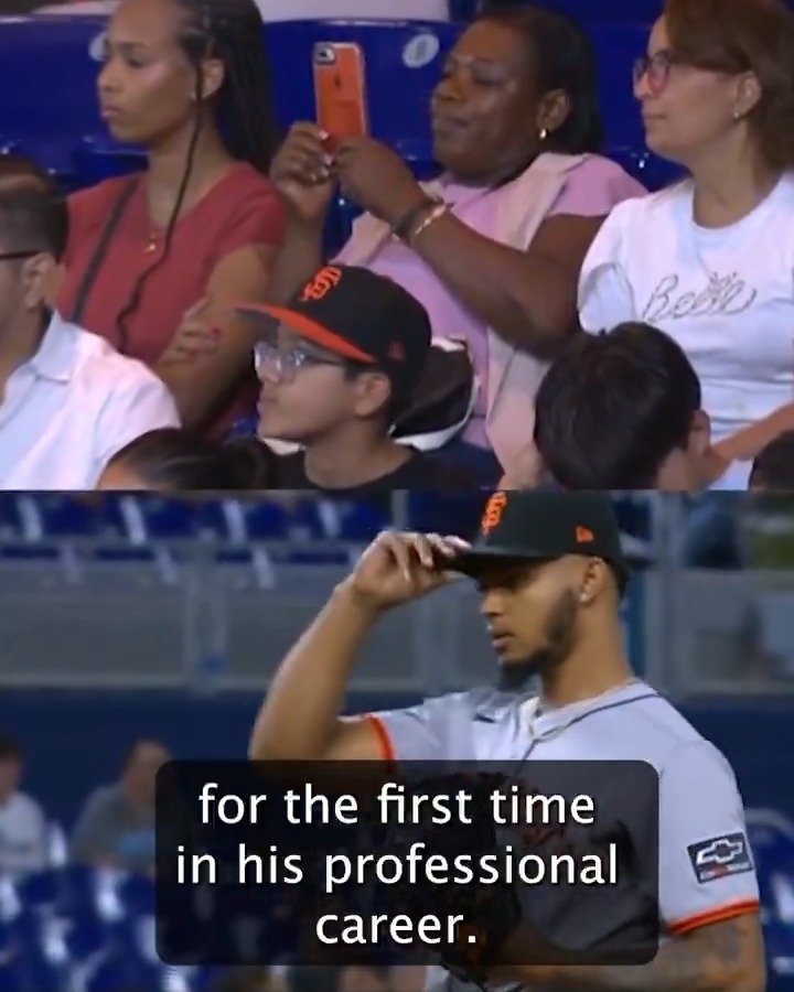 Camilo Doval's mother got the chance to watch her son pitch in a Major League game for the first time tonight. He locked down the save for Mom 🥹
