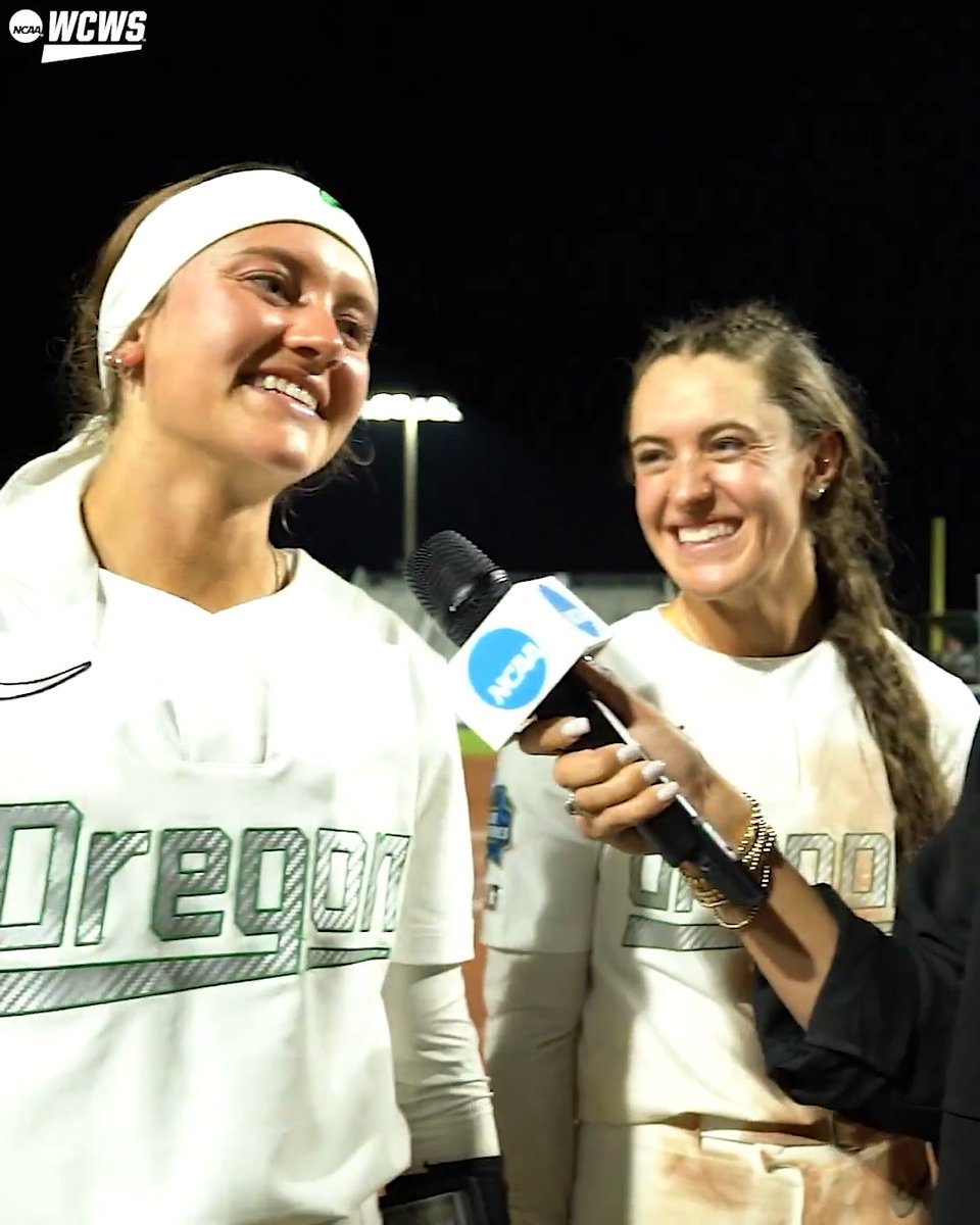"We're gonna fight no matter what." The Luschar sisters, Kedre and Kai are with Michella Chester after Oregon Softball came out on top of a marathon to avoid elimination. #WCWS