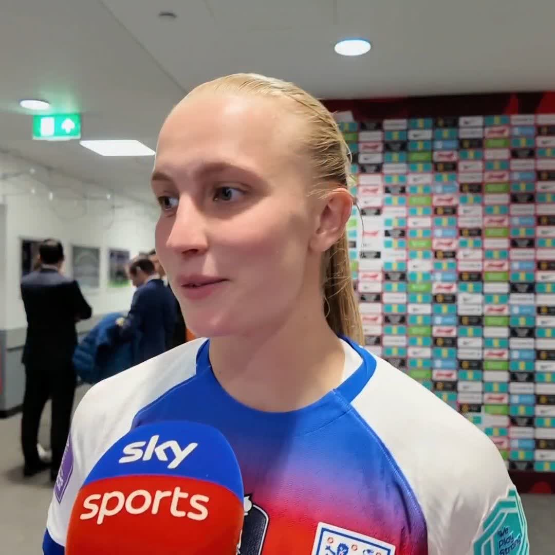 "For me it was a team performance tonight" Aggie Beever-Jones on scoring a hat-trick beating Portugal 6-0 in the Nations League.