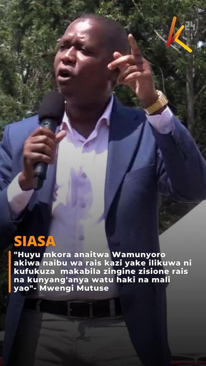 "Huyu mkora anaitwa Wamunyoro akiwa naibu wa rais kazi yake ilikuwa ni kufukuza makabila zingine zisione rais na kunyang'anya watu haki na mali yao"- Mwengi Mutuse