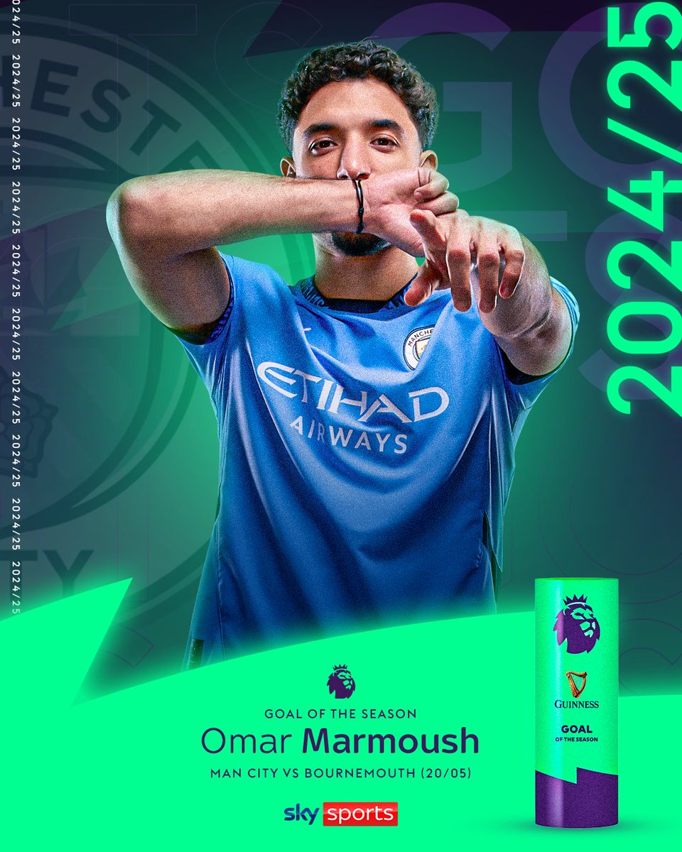 BREAKING: Omar Marmoush wins Guinness Goal of the Season with this strike against Bournemouth! 🤩