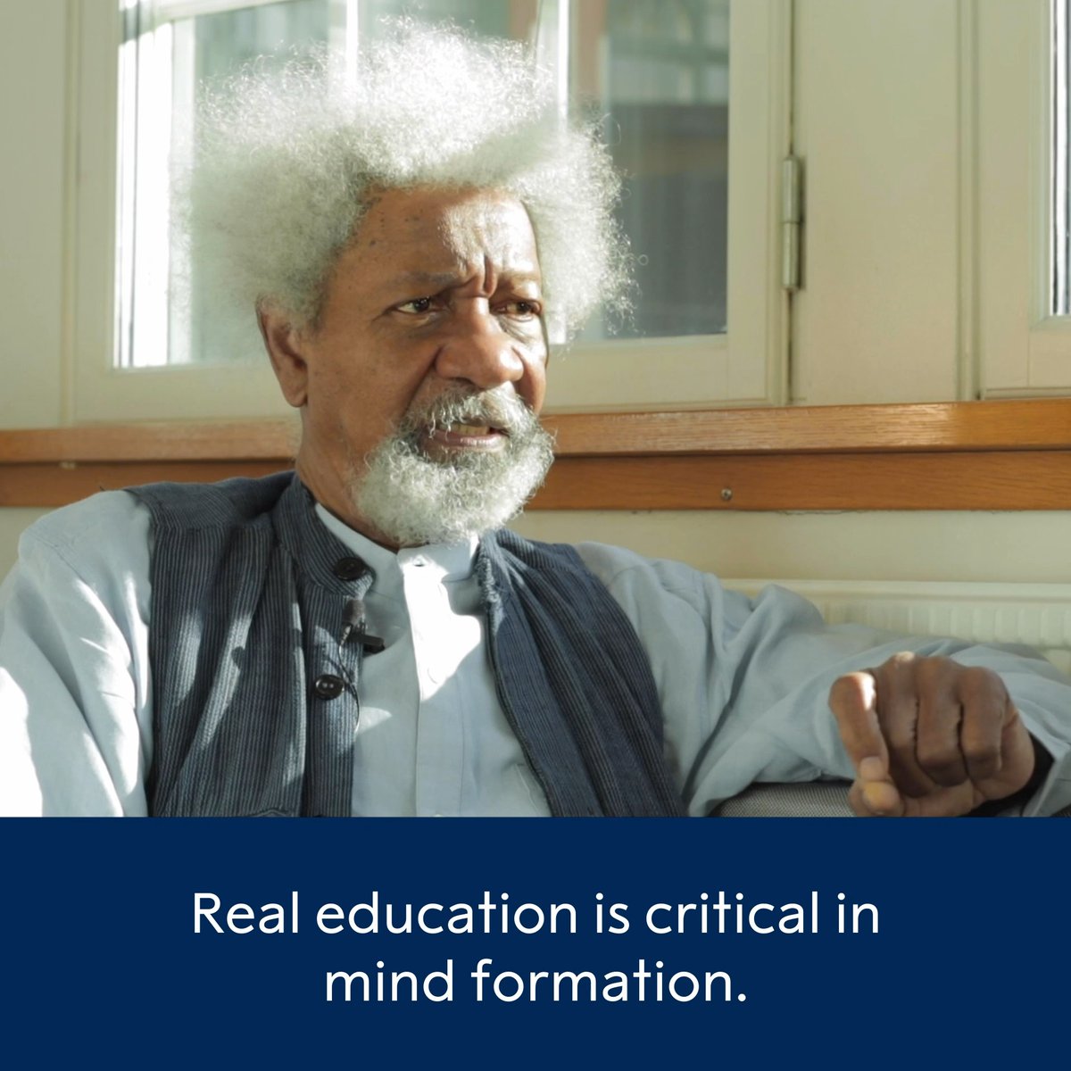 “Education that will make a person have more compassion and humanity is the kind of education that the world needs.” Nobel Prize laureates Leymah Gbowee and Wole Soyinka reflect upon the power of knowledge and education. What does education mean to you?