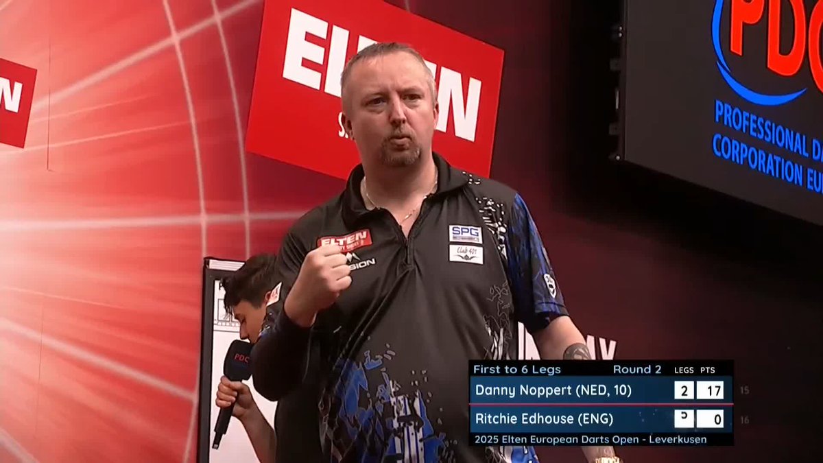 PERFORMANCE OF THE TOURNAMENT! European Champion Ritchie Edhouse shines with a superb display against Danny Noppert, defeating the Dutchman 6-2 with an average close to 103! 📺 #ET8