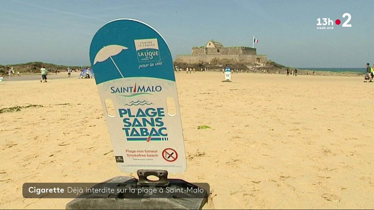 🚭 Alors que la consommation de la cigarette va être interdite dans de nombreux lieux publics le 1er juillet, Saint-Malo a déjà pris des mesures depuis douze ans pour protéger ses plages. #JT13h