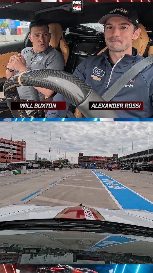 "A very hard lap to get right." Alexander Rossi takes Will Buxton for a ride around the #DetroitGP street circuit. #INDYCAR