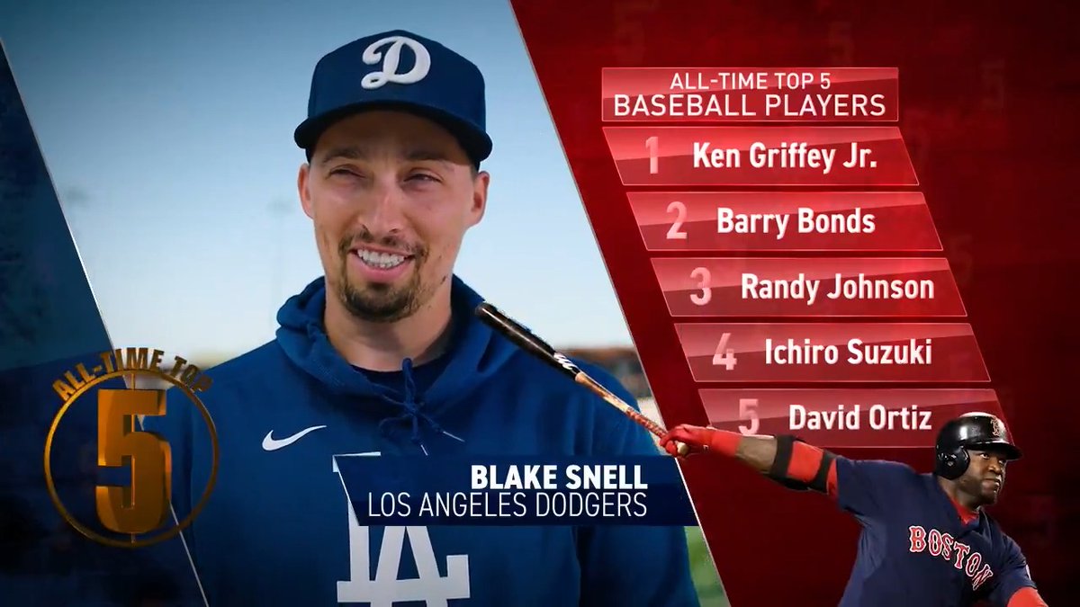 Blake Snell's top 5 MLB players & rappers of all time 👀 📺 #PlayBall - 10am ET on MLB Network
