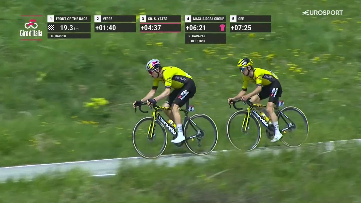 Van Aert puede decidirlo todo 😈 Una bestia conduce a Yates hacia la gloria. #GirodItalia